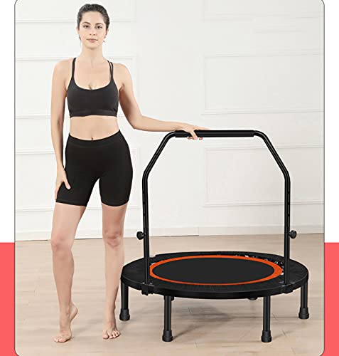 Replacement Trampoline Pad Outdoor Fitness Trampoline with Adjustable Handle,Mute Foldable Trampoline Mini Exercise Rebounder for Adults Kids Indoor/Garden Workout Equipment,Maximum Load 200Kg