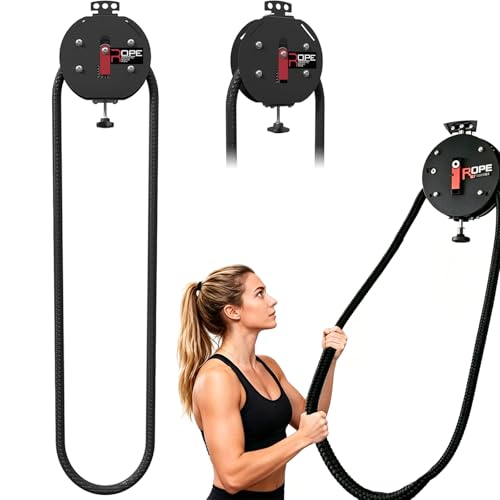 Endless Rope Trainer, Adjustable Resistance(11-66 lbs) Rope Pulley System for Strength, Upper Body, Portable Suspension Infinite Line Trainer Equipment for Home Gym Workouts
