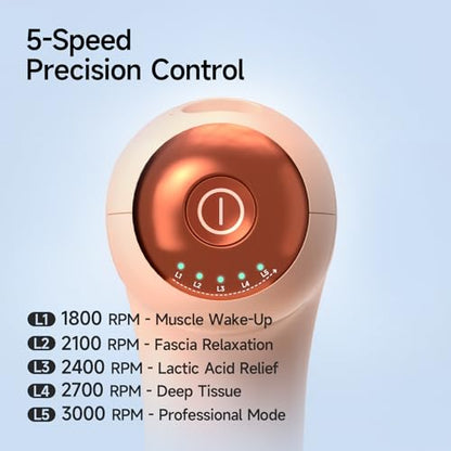 Super Mini Massage Gun Deep Tissue, Portable Percussion Muscle Massager with 4 Heads, Handheld Massage Gun for Back Neck Shoulder Relief, FSA Eligible, Quiet for Men Women Athletes, Cream - color: Cream