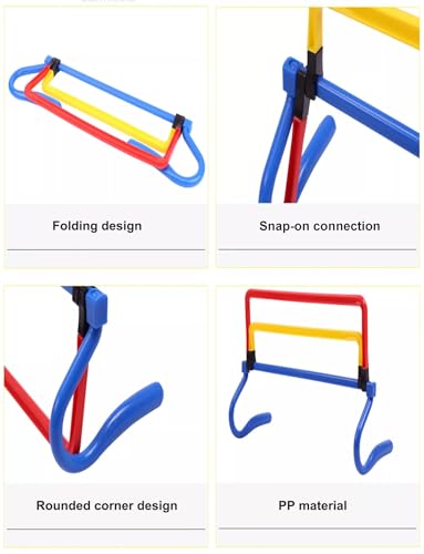 5Pcs Speed Hurdles,Plastic Foldable Track Obstacle Training Set,Multi-Sports Equipment for Soccer Football or Plyometric Training