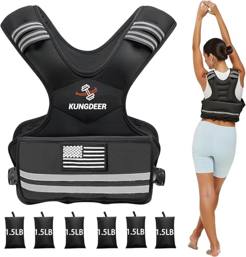 Strength Training Adjustable Weighted Vest - 11–20LB with Removable Weights, Strength Training & Running Weight Vest for Women & Men, Breathable Body Weight Vest with Reflective Stripe