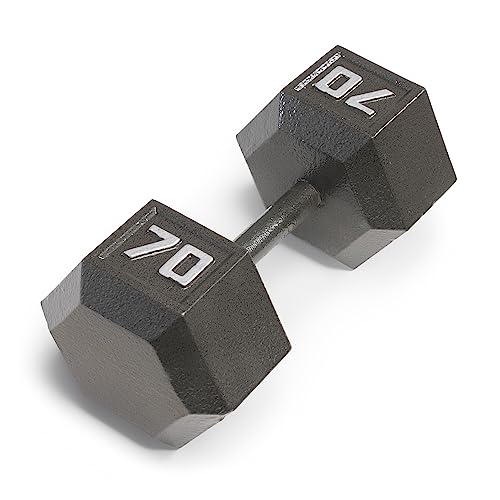 Marcy Cast Iron Hex Dumbbells Collection - Available size from 3-lb to 100-lb, SOLD INDIVIDUALLY - style: 70lbs