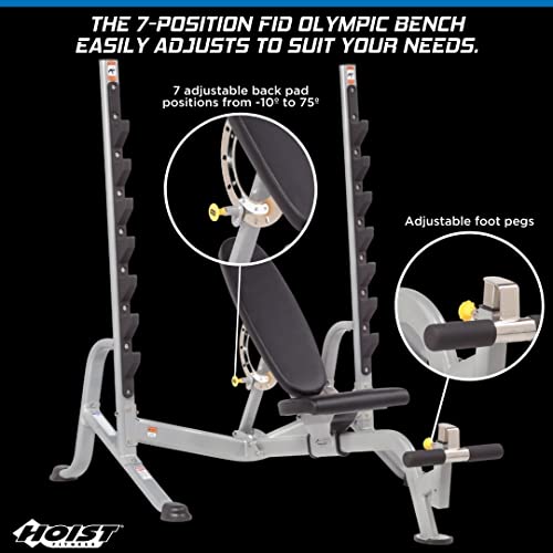 Olympic Weight Bench – 7-Position Adjustable Foldable Strength Training Bench for Flat, Incline & Decline Workouts | Compact Home Gym Bench (Accessories Not Included)