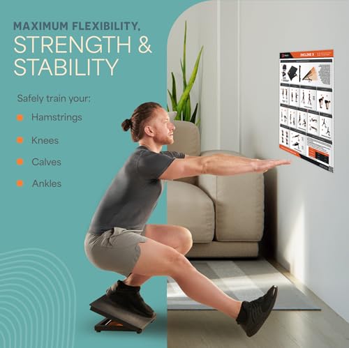 Lifepro InclineX Slant Board — Adjustable Calf Stretch Board with Nordic Strap — 4-Angle Incline for Calf Stretching, Squats & Ankle Mobility & Holiday Gifts