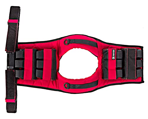 Driven | 28lb Red Weight Vest | Gym Adjustable Removable Weights | Calisthenics Fitness Body Training 1000D Nylon