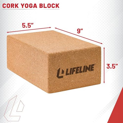 Lifeline Fitness Cork Yoga Block - Sustainable Home Gym Workout Equipment for Yoga, Pilates and General Fitness - style: Single