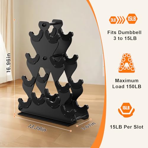 Dumbbell Rack Stand Only | Space-Saving Weight Rack for Home Gym, Hand Weight Rack Dumbbell Storage for Dumbbell Set (3-15 LB), Durable Metal Stand with Easy Assembly (Dumbell not Included) - color: Weight Rack - 4 Tier
