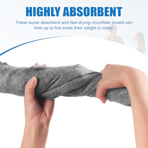 Quick Dry Microfiber Towel for Camping,Beach Travel Body Gym Hiking Swimming Pool Yoga Mat Towels (Grey, 30X60 Inch)