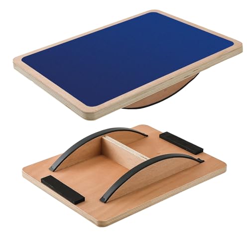 Balance Board Wobble Board for Adults and Kids - Anti-Slip 350LBS Balance Board for Physical Therapy,Balance Training,Posture Correction,Standing Desk Core Strength Wooden Balance Rocker Board - color: Blue