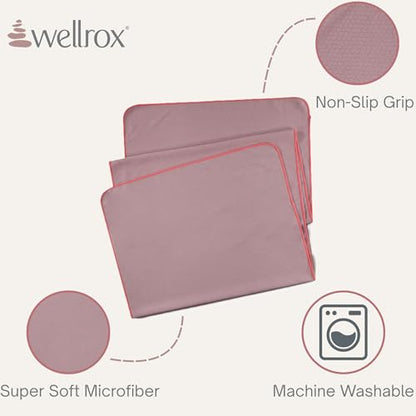 Microfiber Yoga Mat Towel with Grip – Ultra Absorbent, Super Soft, and Quick Dry Hot Yoga Towel Non Slip for Pilates, Bikram, and Fitness Workouts (74” x 26”, Rose) - color: Rose