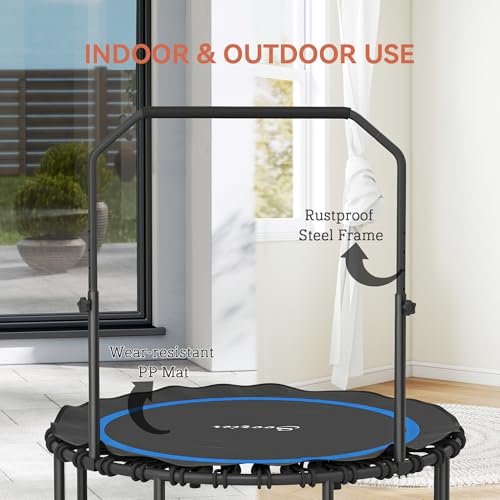 Soozier 45/48" Rebounder Trampoline for Adults 440lbs Mini Trampoline - color: Blue, size: 45"