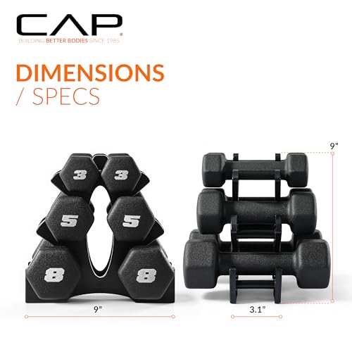 CAP Barbell Neoprene Dumbbell Weights Pairs & Sets | Black - style: 32 lb Set