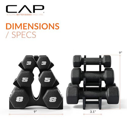 CAP Barbell Neoprene Dumbbell Weights Pairs & Sets | Black - style: 32 lb Set