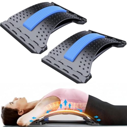 YOLLO Lower Back Stretcher 2 Pack, 4-Level Lumbar Support Board, Back Cracker