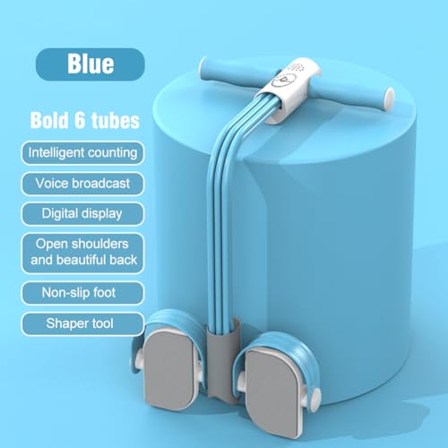 CALIDAKA Multifunction Tension Rope,6 Tube Elastic Yoga Pedal Puller Resistance Band,Pedal Puller Resistance Rope,Fitness Equipment for Abdomen/Waist/Arm/Leg Stretching Slimming Training(Blue) - color: Blue