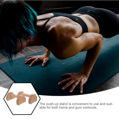 Wooden Push Up Bars Pair Beechwood 25Cm Strength Training Pushup Stands for Men and Women Home Gym Exercise Equipment for Indoor and Outdoor Use