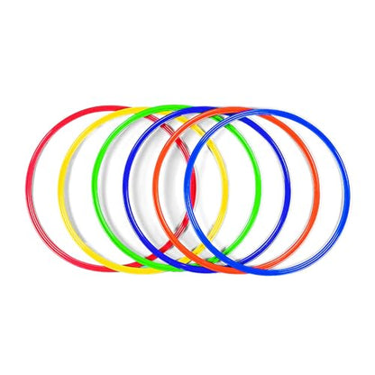Fun Express Large 20 Inch Obstacle Course Agility Rings Set of 6 - Professional PE Equipment for Elementary School Physical Education | Carnival Games Ring Toss for Kids Outdoor Play & Field Day