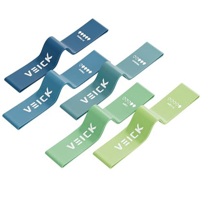 VEICK Resistance Loop Bands Set of 5, Exercise Bands with 5 Resistance Levels, Stackable Workout Bands for Strength Training, Pilates, Fitness Gear for Men Women Home Gym Office Travel - color: Blue