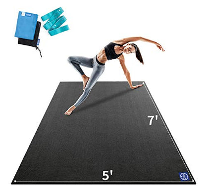 MRO Extra Large Yoga Mat, 12'x6'/9'x6'/7'x5'/6'x4' (9MM) Extra Wide and Thick Exercise Mats for Home Gym Workout, Non-Slip, Soft for Women and Men Fitness, Ideal for Barefoot Yoga, Pilates, stretching