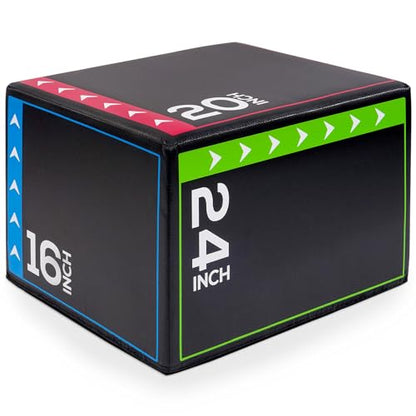 BalanceFrom 3-in-1 Foam Plyometric Jump Box for Home Gym with Multiple Height Options – Versatile Plyo with Non-Slip Surface for Strength, HIIT, Step-Ups, and Agility Training
