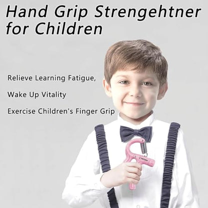 Hand Grip Strengthener for Kids and Youth, Adjustable Resistance Hand Gripper 11-45Lbs, Hand Grips for Strength Training, Stress Relief Grip - color: Pink-2 pack
