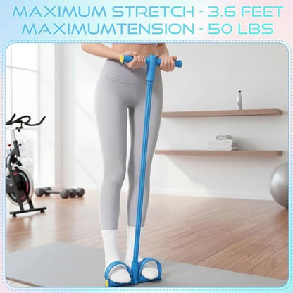 2 Pcs Fitness Resistance Bands 6 Tube Pedal Resistance Bands with Handles 8 Shaped Training Elastic Ropes Multifunction Tension Ropes for Waist Arm Shoulder Leg Back Home Workout - color: Blue