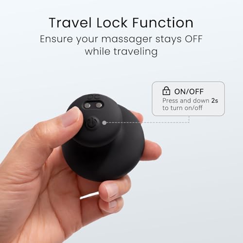 Handheld Massage Ball, Portable Waterproof Rechargeable Mini Massage Tool (Black) - color: Black