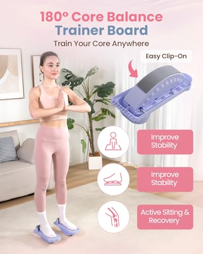 Slant Board, 3 in 1 Calf Stretch Board with Foot Massager & Resistance Bands, 12-Level Adjustable Incline Calf Stretcher for Relieving Calf Ankle Achilles Pain, Balance Exercise Trainer