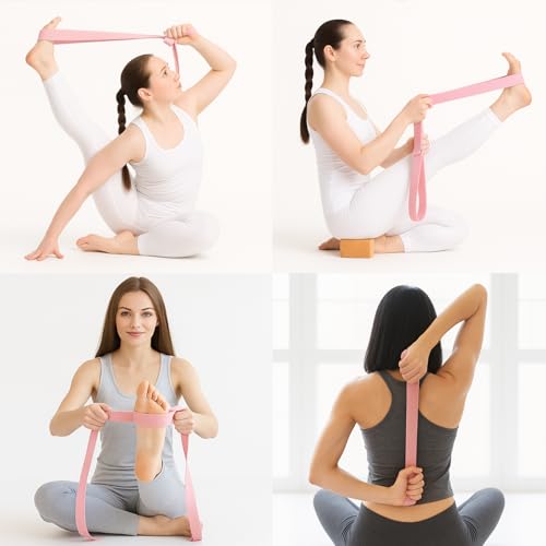 Pilates Ring Circle Set - Workout at Home Workout Equipment Women - Booty Bands Stretching Equipment Pilates Mini Exercise Ball for Legs Arms and Thighs