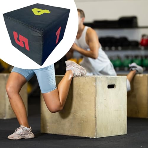 Plyometric Jump Box 3-in-1 Height Adjustable Training Box for Strength Exercise, 11.81x17.72x13.78 inch
