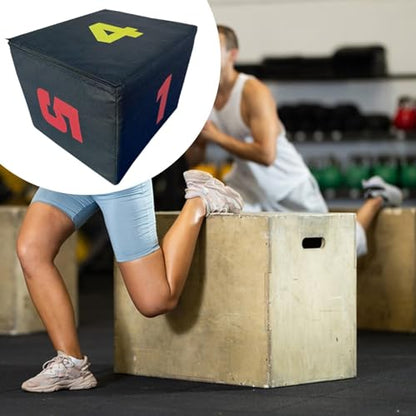 Plyometric Jump Box 3-in-1 Height Adjustable Training Box for Strength Exercise, 11.81x17.72x13.78 inch