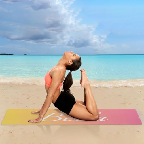 Custom Name Yoga Mat,Personalized Travel Yoga Exercise Mat,Non Slip,Perfect for Kids & Adults,Gradient Color D Series - color: Style 21