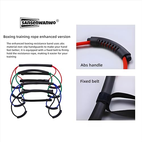 𝘀𝗮𝗻𝘀𝗲𝗻𝘄𝗮𝗻𝘄𝗼 Boxing Resistance Bands for Speed, Strength – Ideal for Fighters, Fitness Enthusiasts to Enhance Combat Techniques and Home Training with Varied Resistance Levels - color: Red 2.0