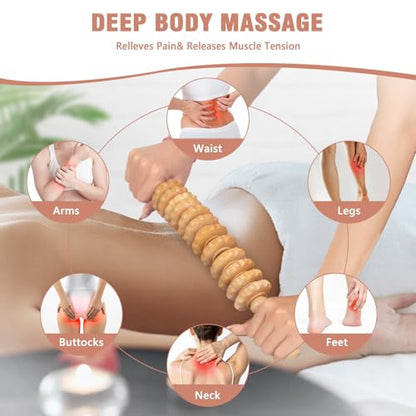 Wood Therapy Massage Tools 3 in 1,Wooden Lymphatic Drainage Massager, Body Sculpting Tools Cellulite Massager for Maderoterapia, Body Contouring, Relief Muscle, Anti-Cellulite