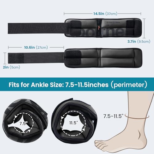 Sportneer Ankle Weights for Men Women Strength Training, 4/10 lbs Pair Leg Weights Set Comfortable and Soft Perfect for Dancing Running Walking Fitness Workout