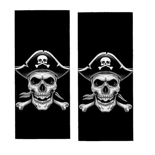 Classic Skull Pirate Hand Towel for Bathroom 2 Pack,Soft Microfiber Face Towels for Bath,Kitchen,Spa,and Gym,Decorative Absorbent Polyester Towels,Perfect for Home or Hotel Decor 14.5x28in - color: Pirate36