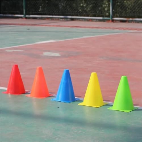 Soccer Cones for Training 10Pcs Plastic Soccer Cones Football Training Equipment 18cm Marking Cones Children Traffic Cone Agility Discs Obstacle Course Sports - color: Yellow