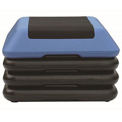 16" x 16" Adjustable Workout Aerobic Stepper in Fitness & Exercise W/4 Risers (Blue & Black)