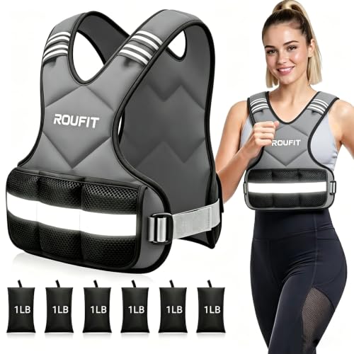 Weighted Vest for Women/Men Adjustable 4-10lb/ 6-15lb/11-20lb/20-32lb Weight Vest for Walking & Running,Weights for Workout Exercise Fitness Gym, Odor-Free Neoprene & Wide Padded Comfort Shoulder Straps & Phone Pocket - color: Gray, size: 6-15 Lb