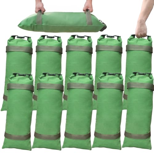 10 Pack Thick Canvas Flood Sandbags w/Handles Convenient for Flood Control