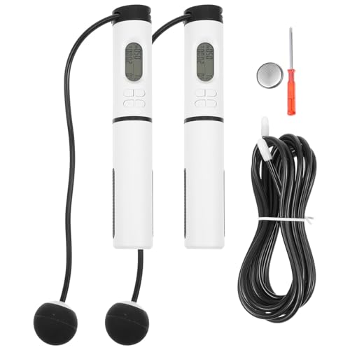 Hemobllo Smart Cordless Jump Rope Weighted with Digital Counter, Indoor Ropeless Skipping Rope for Fitness and Weight Loss, 1 Handle with Switch and Steel Wire Ball Design