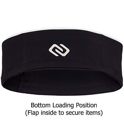 Sporteer VersaSlim Low-Profile Running Belt, Gym Waist Pack, Black, M - color: Black, size: Medium