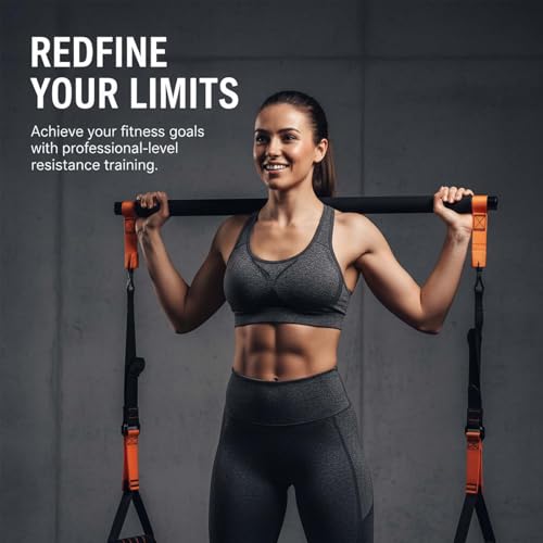 SakerPlus Pilates Bar Kit with Resistance Bands, Heavy Duty Pilates Equipment with Up to 270LBS Resistance, Portable Home Gym Workout Kit for Legs, Hips, Back, Arms, Abs, Chest & Shoulders
