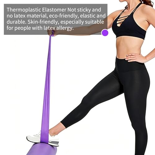 Resistance Bands Long Non-Latex Elastic Stretch Bands - color: 5 Colors-10lb, size: 6.5ft