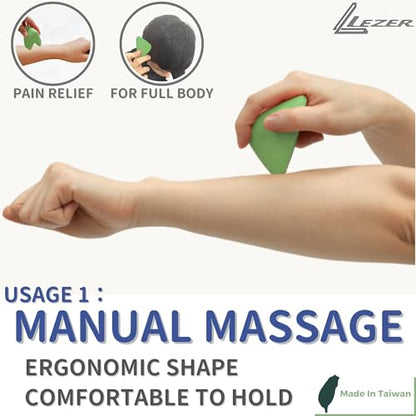 Trigger Massage Point, Manual Massage Ball, Muscle Knots Relief Tool, Myofascial Release, Physical Therapy, Deep Tissue Back Massage, Plantar Fasciitis, 2.9 in x 2.1 in (Green)