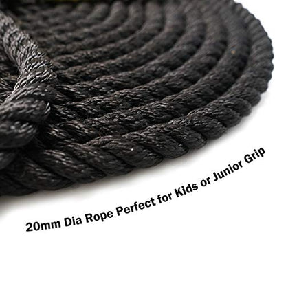 Aoneky 25ft Battle Rope, 7/8" Diameter Nylon Training Rope with Rubber Handles, for Home Gym Fitness Workout, Beginner & Youth Exercise Equipment