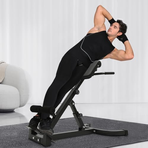 Multi-Functional Weight Bench, Compact Adjustable Weight Bench for Full Body Strength Training, Ab/Back Hyper Roman Chair, Adjustable Ab Sit up Bench, Incline Decline Bench, Flat Bench, Hyperextension Bench, Back Extension Machine