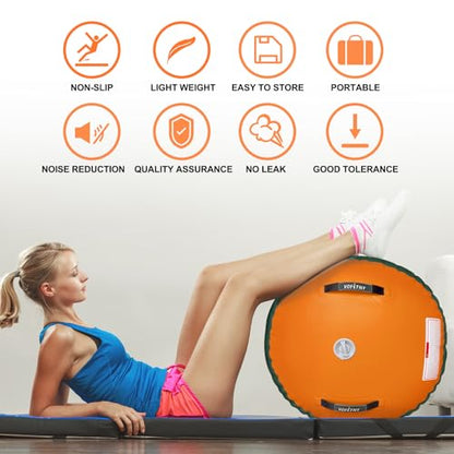 VOFiTNY Gymnastics Air Barrel Tumbling Equipment Back Handspring Trainer - color: Green/Orange NoPump, size: 4'L x 2.5'D