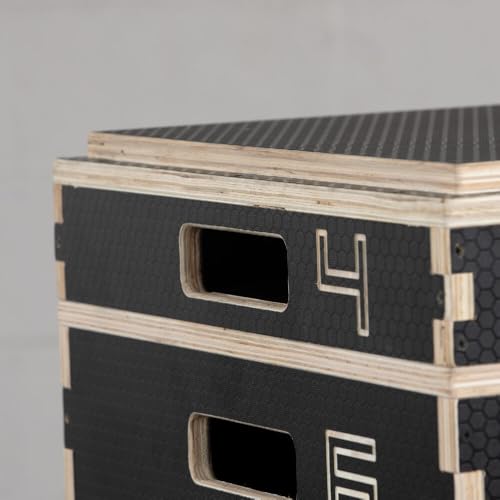 Titan Fitness Anti-Slip 8in Stackable Wooden Plyometric Box, Pro-Duty Plyo Box, Jump Step-Up Box Squat, Home Garage Gym Training