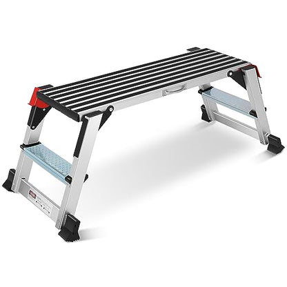 Aluminum Work Platform Step Ladder 40×12×20" Platform Non-Slip 330 LBS - size: One Step-40×12×20"